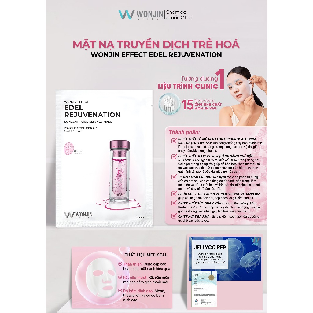 Ảnh Combo 10 Mặt Nạ MIX Đủ Bộ Dưỡng Da Chuyên Sâu WonJin Mask 30g x10 [B3] 1