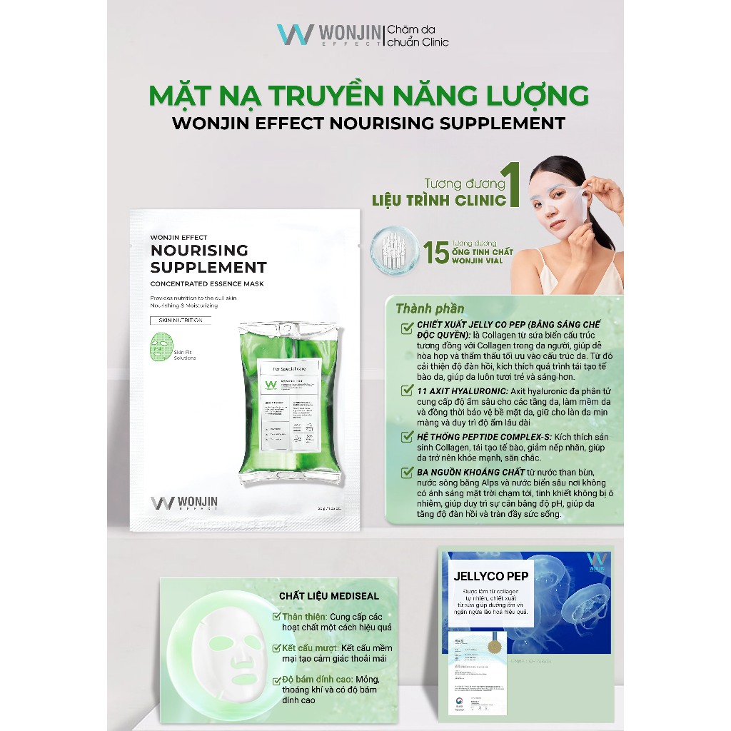 Ảnh Combo 10 Mặt Nạ MIX Đủ Bộ Dưỡng Da Chuyên Sâu WonJin Mask 30g x10 [B3] 4