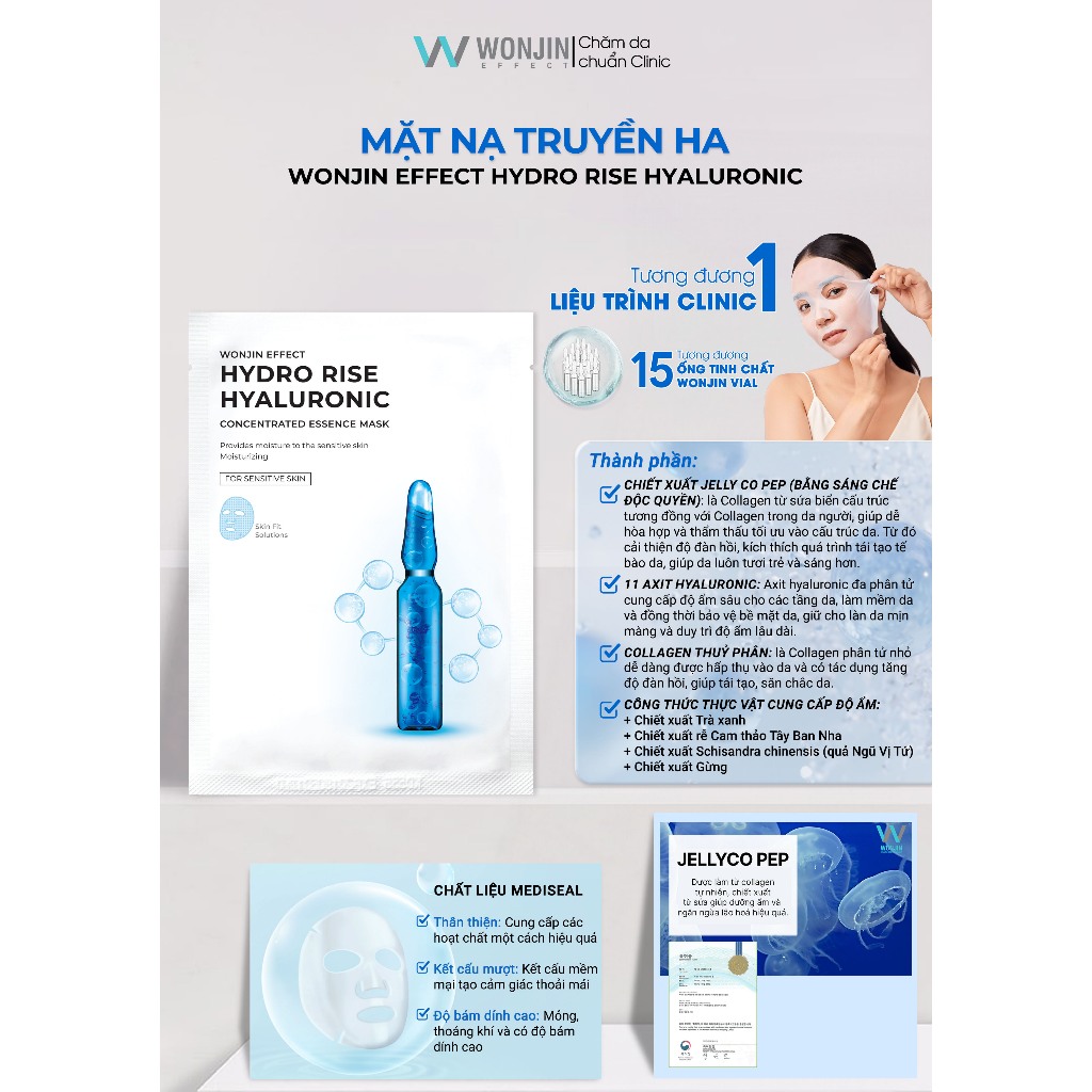 Ảnh Combo 10 Mặt Nạ MIX Đủ Bộ Dưỡng Da Chuyên Sâu WonJin Mask 30g x10 [B3] 3