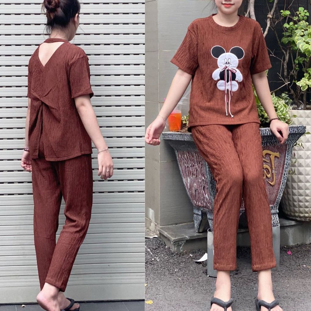 Set Đồ Nữ Sang Chảnh Bigsize Bộ Đồ Ếch Quần Dài Vải Xốp Nhật ESHOP Thời Trang Nữ Mặc Nhà Đi Chơi Đẹp Dễ Thương DX68