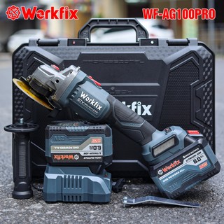 [ HÀNG CHÍNH HÃNG ] Máy Mài Góc WORKFIX WF- AG100PRO, động cơ không chổi than, có điều tốc, Đầu trục M10