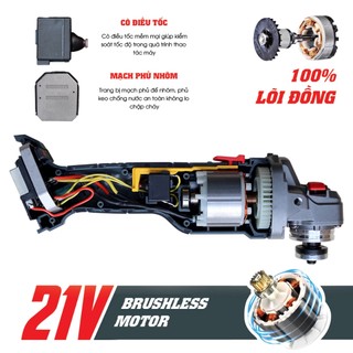 [ HÀNG CHÍNH HÃNG ] Máy Mài Góc WORKFIX WF- AG100PRO, động cơ không chổi than, có điều tốc, Đầu trục M10