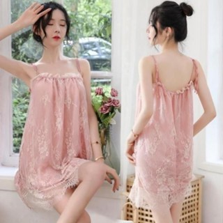 Váy Ngủ Công Chúa Sexy hai dây phối Ren Gợi Cảm Quyến Rũ DN57 Đồ Ngủ Thức Cuốn Hút (Tặng Kèm Đồ Lót)