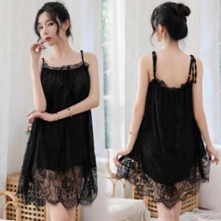 Váy Ngủ Công Chúa Sexy hai dây phối Ren Gợi Cảm Quyến Rũ DN57 Đồ Ngủ Thức Cuốn Hút (Tặng Kèm Đồ Lót)