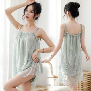 Váy Ngủ Công Chúa Sexy hai dây phối Ren Gợi Cảm Quyến Rũ DN57 Đồ Ngủ Thức Cuốn Hút (Tặng Kèm Đồ Lót)