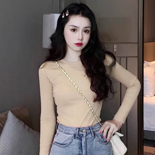 Áo Thun Ôm Body Babytee Dài Tay Đủ Màu Basic Chất Liệu Thun Con Giãn 4 Chiều Thắt Eo Tôn Dáng Siêu Đẹp