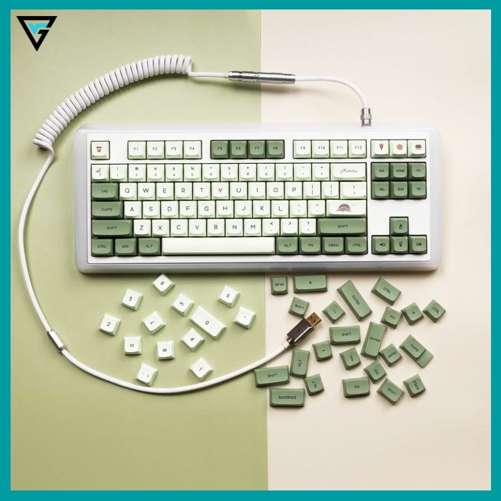Keycap MATCHA 124 nút bàn phím cơ Thick PBT dày 1.5MM XDA cao 9.5MM ...