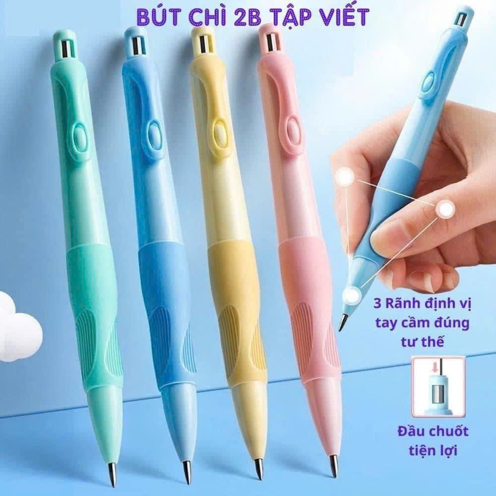 Ảnh Bút Chì Cá Heo Tập Viết - Bút Chì Bấm 2B Giúp Bé Cầm Bút Đúng Tư Thế Viết Lâu Không Đau, Không Mỏi Tay 2