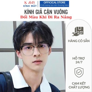 SALE 50% - Kính Gọng Chữ Nhật Nữa Viền Tròng Đổi Màu Phong Cách Hàn Quốc Dành Cho Nam Nữ - M63