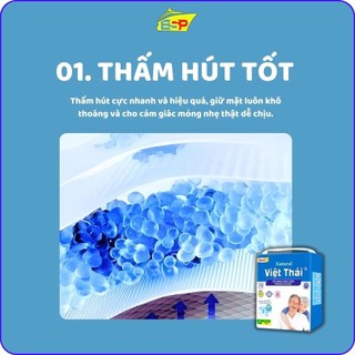 Tã Dán Dành Cho Người Lớn Việt Thái, Bỉm Siêu Thoáng Hút size M, M/L(10 Miếng/bịch)