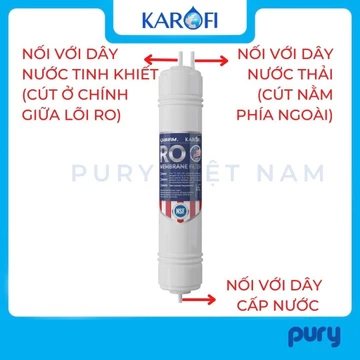 Màng lọc RO Purifim Karofi 100GPD nhập khẩu Mỹ nối nhanh - Màng RO đúc Mỹ - Công suất 20 lít/h