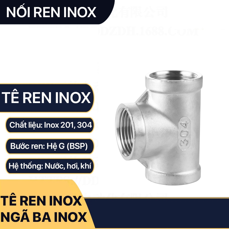 Tê Inox 304, Tê Ba Đầu Ren Trong Inox SUS 304 13 17 21 27 34 | Shopee ...