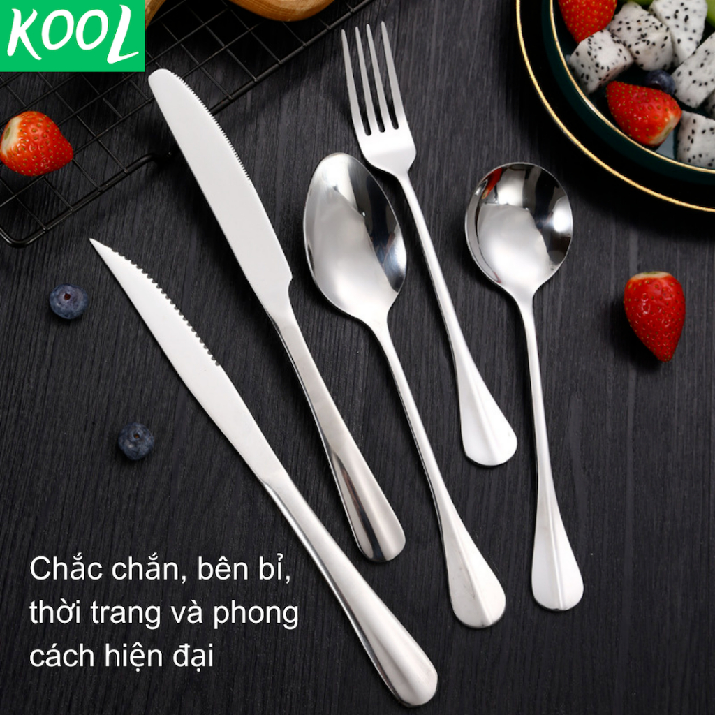 Muỗng thìa ăn inox Hàn Quốc cao cấp sang trọng vá ăn, muôi ăn cơm KOOL -RB11401