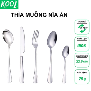 Muỗng thìa ăn inox Hàn Quốc cao cấp sang trọng vá ăn, muôi ăn cơm KOOL -RB11401