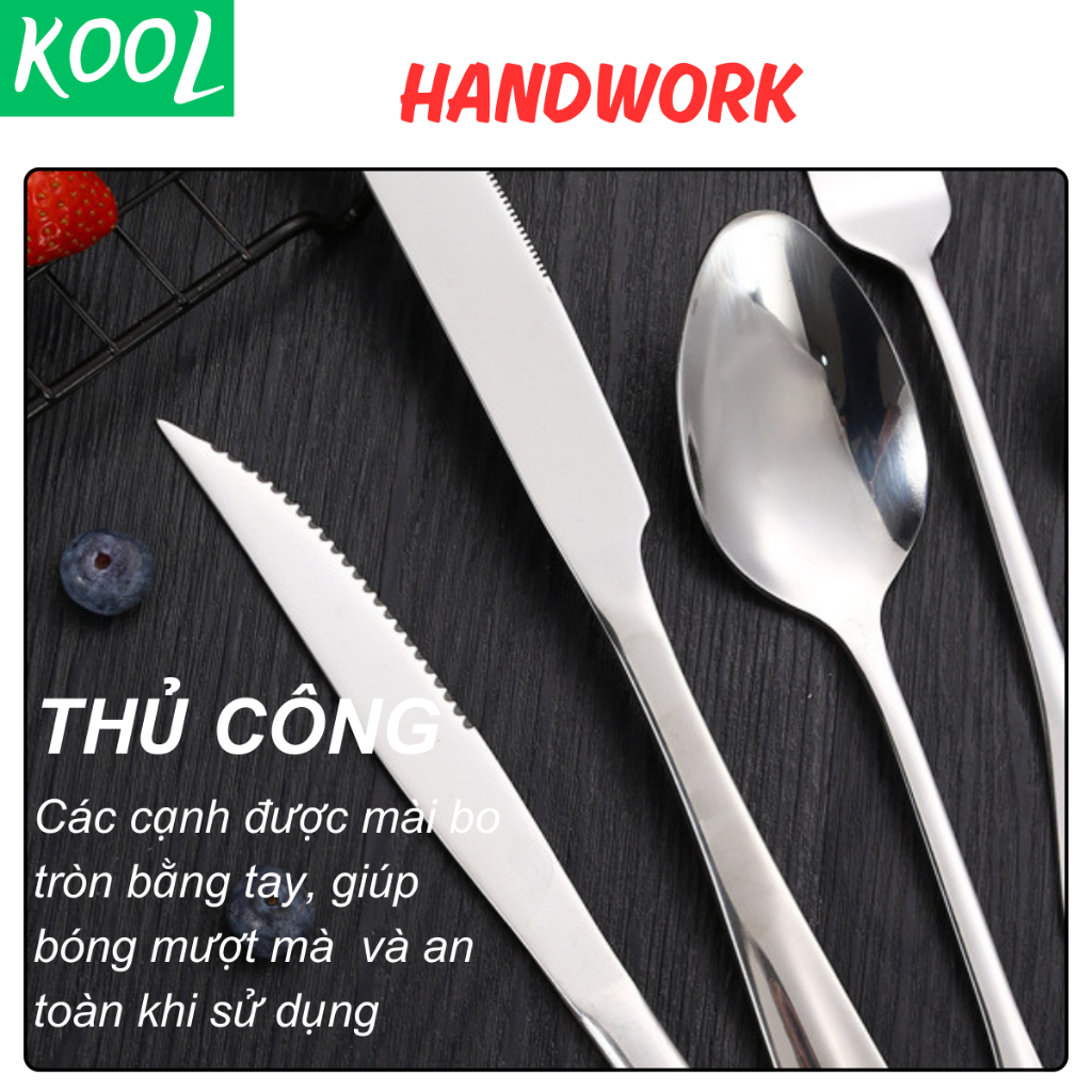 Muỗng thìa ăn inox Hàn Quốc cao cấp sang trọng vá ăn, muôi ăn cơm KOOL -RB11401