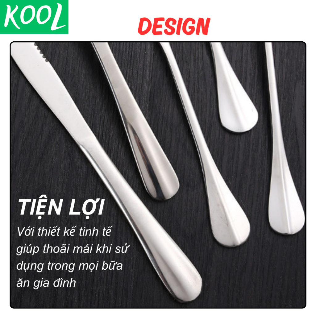 Muỗng thìa ăn inox Hàn Quốc cao cấp sang trọng vá ăn, muôi ăn cơm KOOL -RB11401