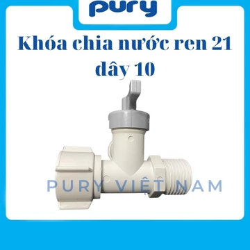 Van chia nước đầu nguồn, van cấp nước máy lọc nước - Khẩu khoá ren 21 ra ống 6mm 10mmn - Linh kiện máy lọc nước