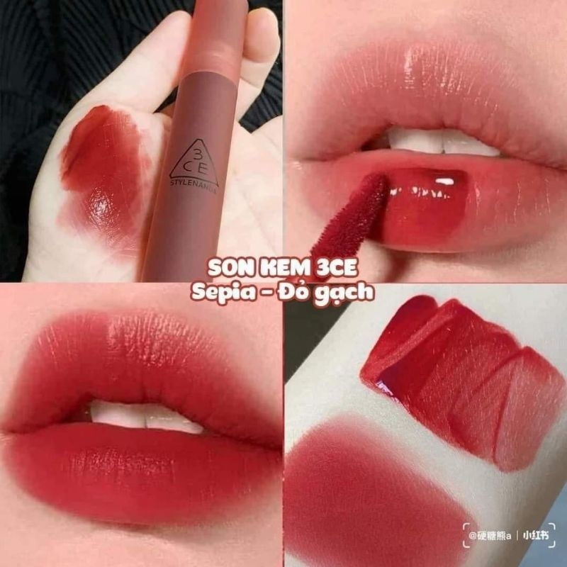 [Date T04/2025] Son kem mờ viền môi 3ce Blur Tint Water - Sepia - Đỏ ...