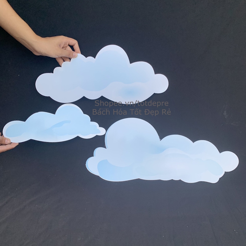 Cặp thỏ và đám mây trang trí trung thu đẹp chất liệu fomex