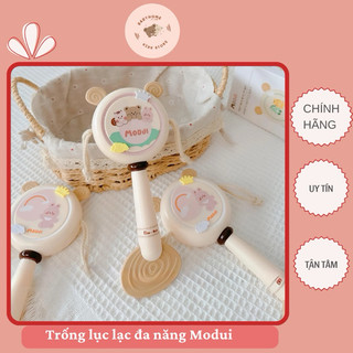 Trống lục lạc Modui kiêm gặm nướu an toàn cho bé trống lúc lắc gỗ giúp bé phát triển thính giác