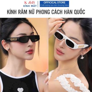 Kính Oval Gọng Nhựa Bảng Nhỏ Đính Logo Cực Hót Chống Tia UV, Thời Trang 2024 - T62 SALE SHOCK 50%