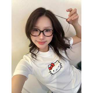 [4 MẪU] Áo Thun Nữ Baby Tee "Hello Kitty" dễ thương - Kraken Drk 100% cotton co dãn 2 chiều thoáng mát mềm mịn