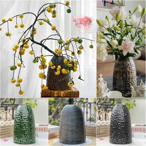 Lọ Hoa Gốm Bát Tràng Dáng Chuông 28cm Decor Phòng Khách