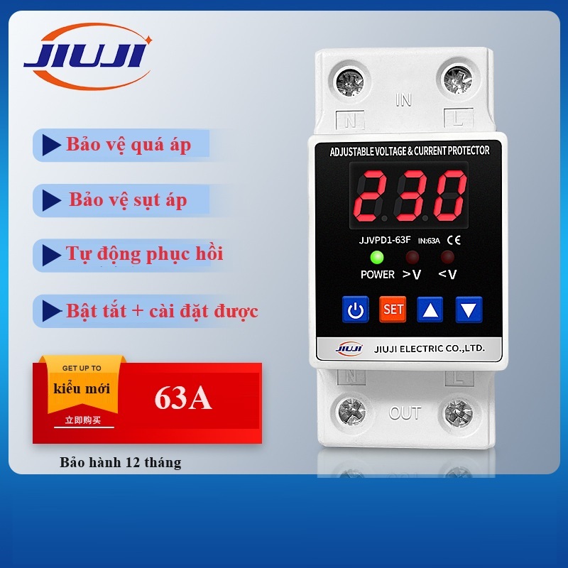 Rơ le Bảo vệ điện áp 1 pha 220V - Bảo vệ quá áp thấp áp…