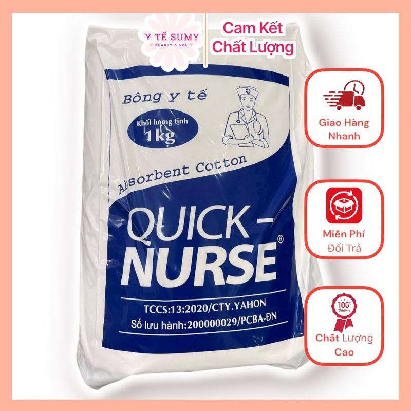 Bông gòn y tế QUICK NURSE Loại 500g - 1kg | Shopee Việt Nam