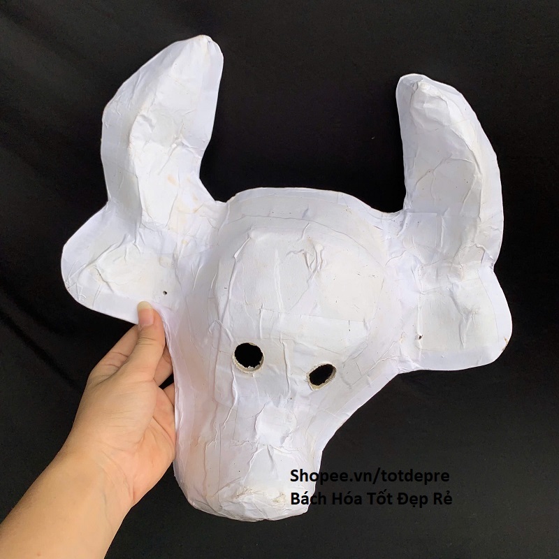 Mặt nạ giấy bồi truyền thống hình con vật ngộ nghĩnh chơi trung thu và sáng tạo tô vẽ