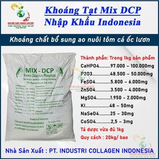 1kg Khoáng đa vi lượng Mix DCP, khoáng cho cá tôm tép ốc, Khoáng tạt phòng bệnh cong thân, đục cơ.