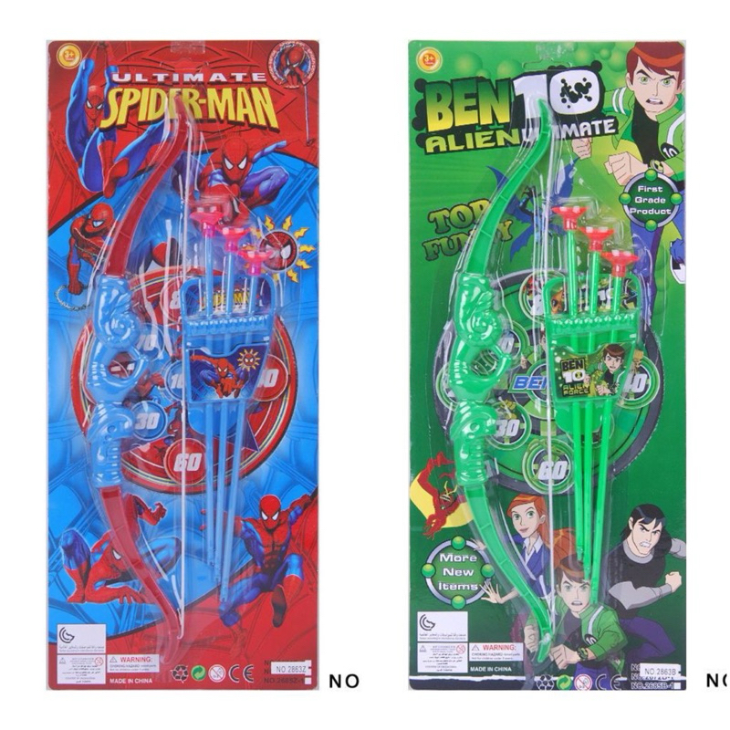 Đồ chơi cung tên bắn mũi tên nhựa hít tường ben 10