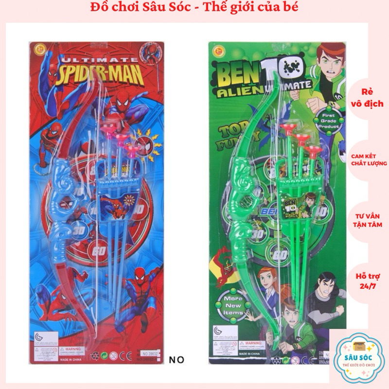 Đồ chơi cung tên bắn mũi tên nhựa hít tường ben 10