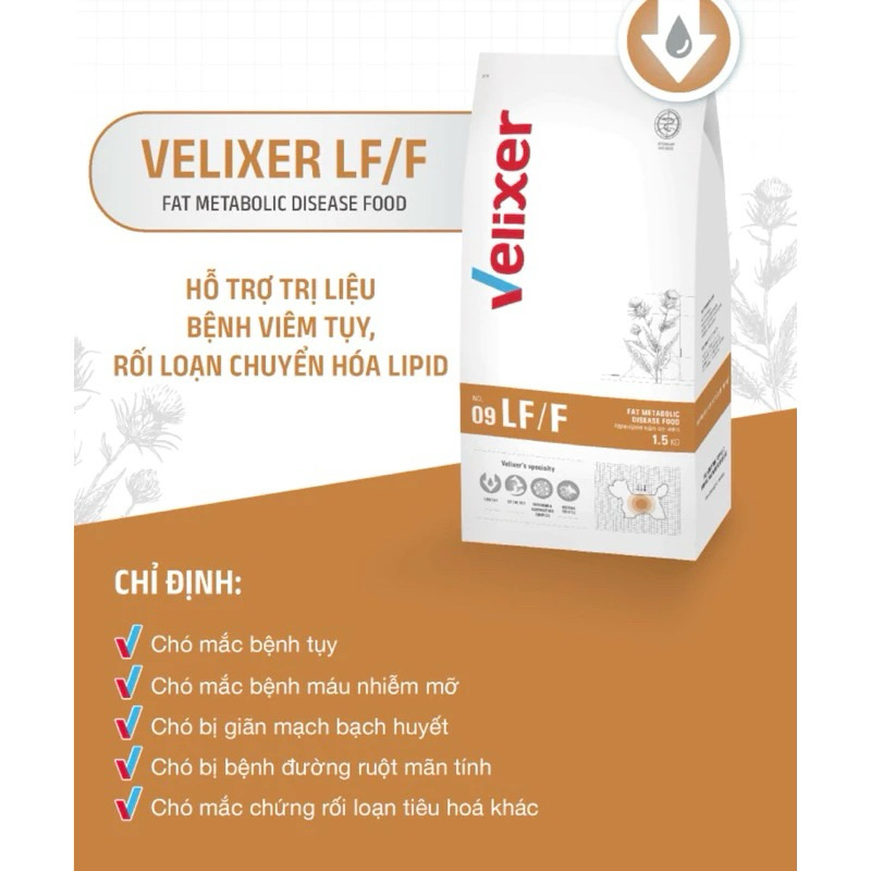 VELIXER THỨC ĂN TRỊ LIỆU BỆNH VIÊM TUỴ, RỐI LOẠN CHUYỂN HOÁ LIPID CHO ...