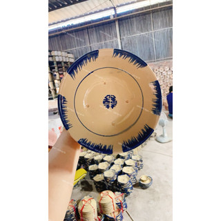 Tô Gốm Xưa Phết Xanh Nam Bộ - Tô Tượng Size Đại 21cm - Gốm Lái Thiêu - Gốm Xưa Cho Người Hoài Niệm