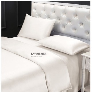 (Best Seller]Trọn Bộ Chăn  [Best Ga Gối Lụa Lavish Silk Cao Cấp Mát Lạnh Hàng Loại 1  -  Màu Trắng