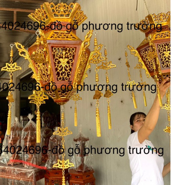 đèn trám treo gỗ hương Lào rát vàng dài 95 ngang 50( giá  1 cái )
