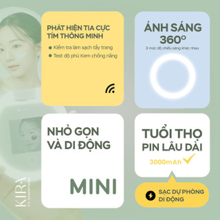 Gương cầm tay có camera UV công nghệ FENCHILIN soi kem chống nắng giúp theo dõi hiệu quả (TẶNG KÈM THẺ ĐO UV)