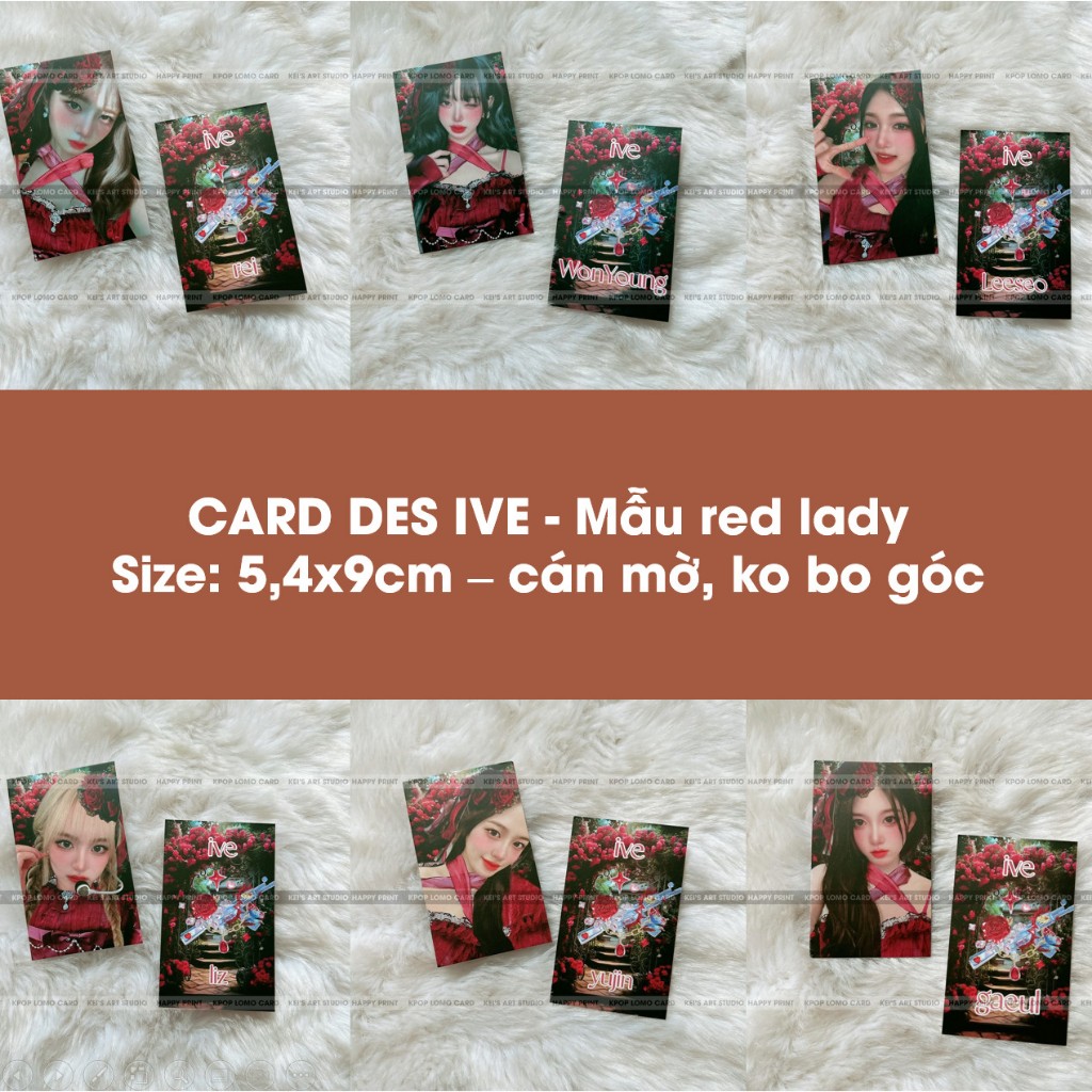 [GIÁ GOM] Set 100c card des IVE: thẻ ảnh thiết kế Wonyoung, Gaeul, Liz, Leeseo, Rei, Yujin