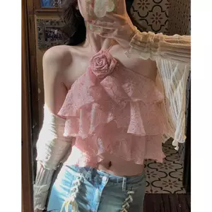 Set áo croptop bèo tầng hoa hồng + car trắng 🔥𝐇𝐨𝐚̉ 𝐓𝐨̂́𝐜🔥 𝐌𝐄𝐎𝐈𝐍𝐃𝐀𝐇𝐎𝐔𝐒𝐄