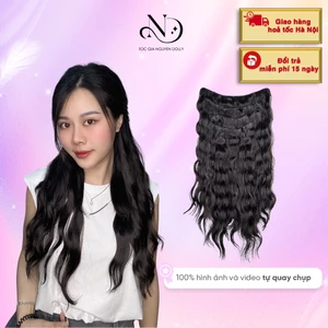 Tóc giả Tóc Kẹp phím 9 xoăn Hippe - Nguyen Dolly - Độ dài 45cm