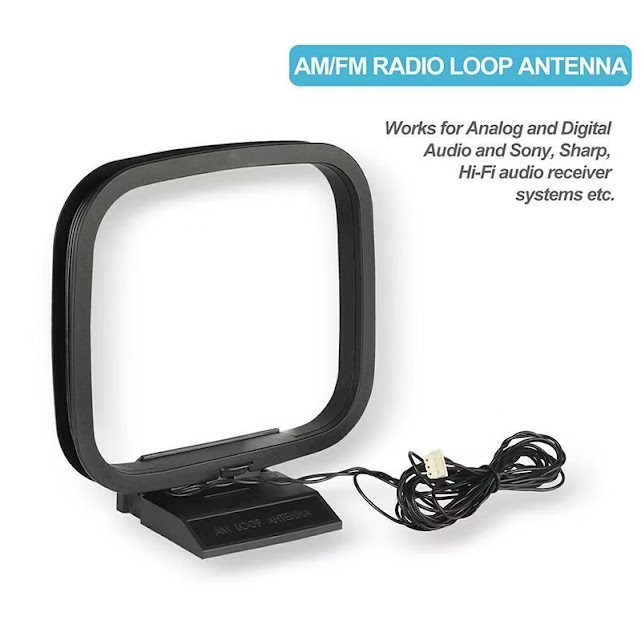 Ăng-ten AM FM 2 chân anten vòng lặp 3 chân nhận tín hiệu đài radio cho cassette Sharp Sony dàn nhạc âm thanh mini Nhật