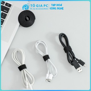 Cuộn dây quấn tai nghe cáp sạc dây điện cáp máy tính chống rối, dây buộc gọn cáp dây Velcro quản lý cố định dây cáp