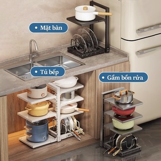 Gslife Kệ Để Nồi- Gía Để Đồ Nồi Đa Năng Thép Carbon ,Màu Đen ,Ổn Định Và Không Trơn Trượt An Ninh