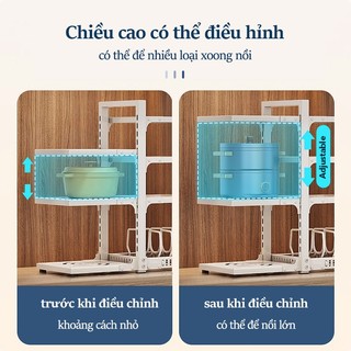 Gslife Kệ Để Nồi- Gía Để Đồ Nồi Đa Năng Thép Carbon ,Màu Đen ,Ổn Định Và Không Trơn Trượt An Ninh