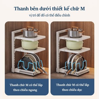 Gslife Kệ Để Nồi- Gía Để Đồ Nồi Đa Năng Thép Carbon ,Màu Đen ,Ổn Định Và Không Trơn Trượt An Ninh