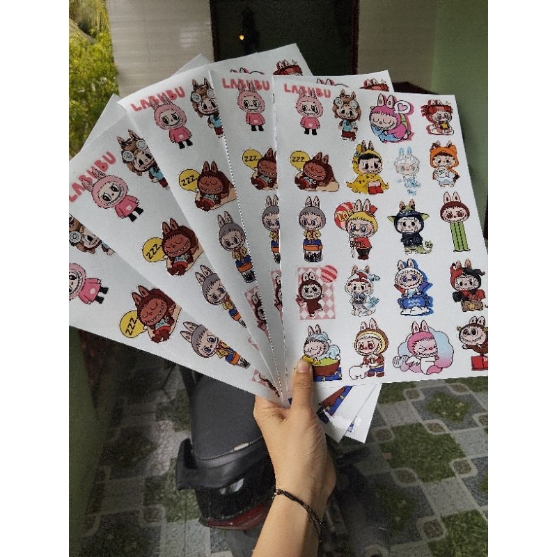 Sticker Labubu 20 hình dán trang trí siêu cute đáng yêu. La bubu chống nước