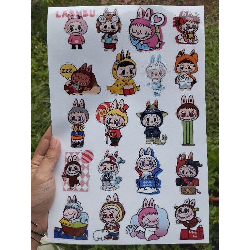 Sticker Labubu 20 hình dán trang trí siêu cute đáng yêu. La bubu chống nước