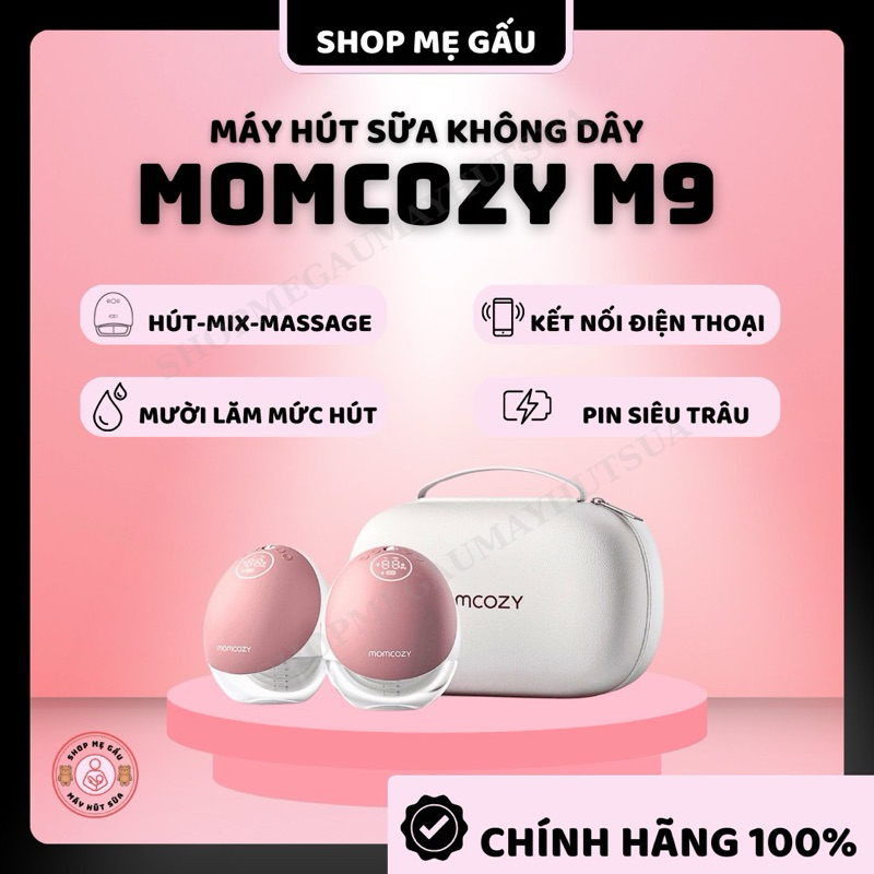 Máy hút sữa không dây Momcozy M9 bảo hành chính hãng 2 năm - Shop Mẹ Gấu máy hút sữa Hà Nội