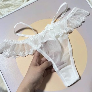 'HÀNG CAO CẤP Quần lót lọt khe ren mỏng  đính nơ phối 2 dây hông  C806